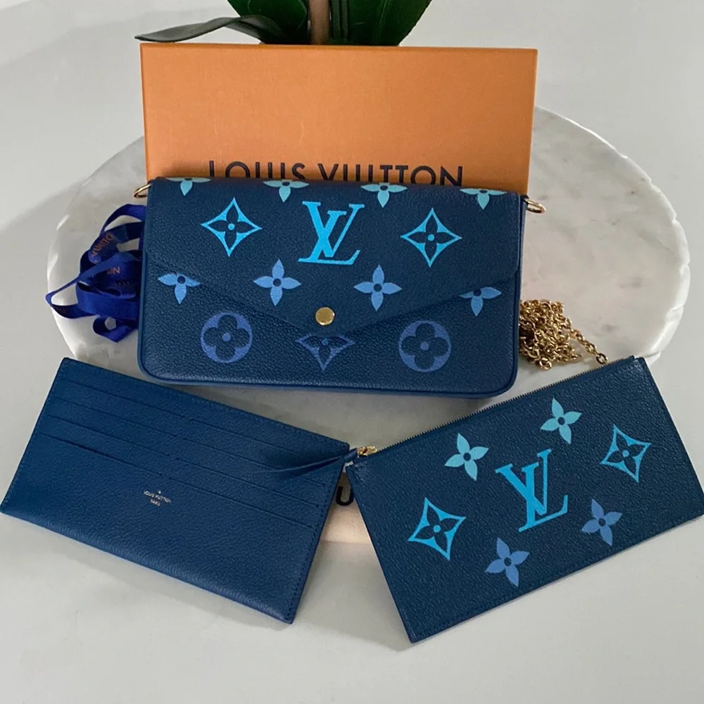 😍2023 BY THE POOL Louis Vuitton Félicie Pochette GRADIENT Blue M82349